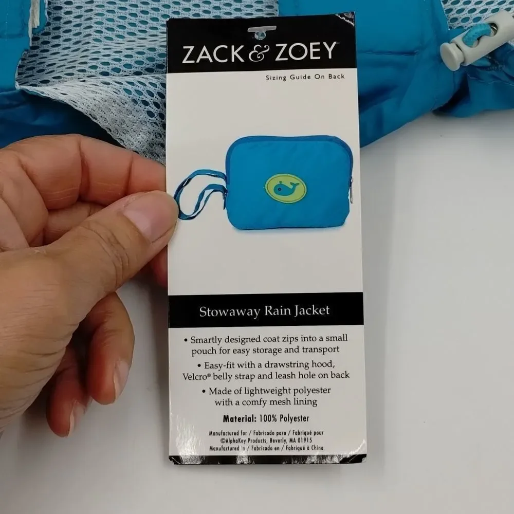 𝅺ZACK & Zoey Dog Stowaway Rain Jacket